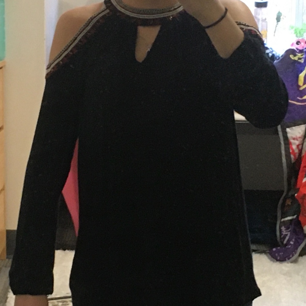 Maurices Cold Shoulder Black Top